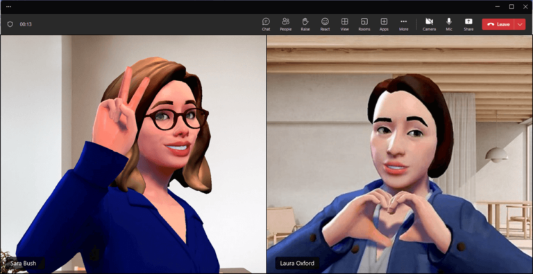 Avatares de dos mujeres en Microsoft Teams
