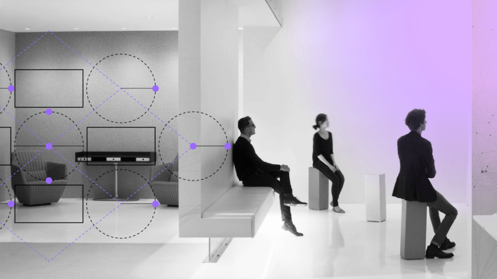 Personas en un escenario virtual