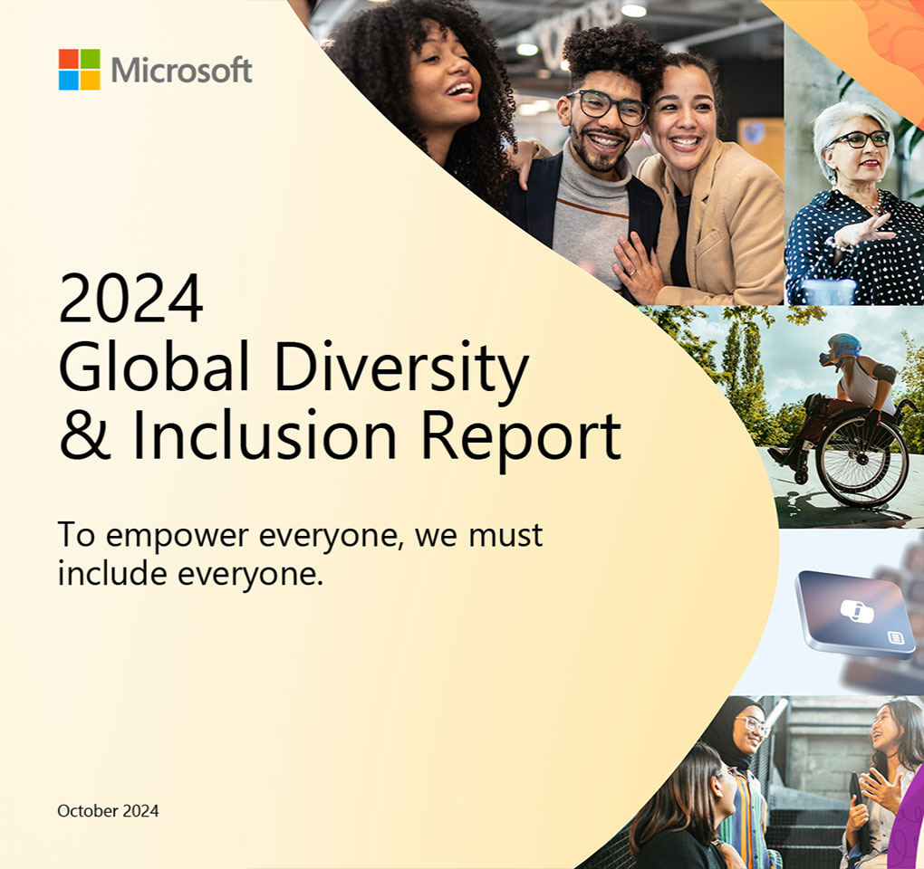 Cartel del informe global de diversidad e inclusión 2024 de Microsoft