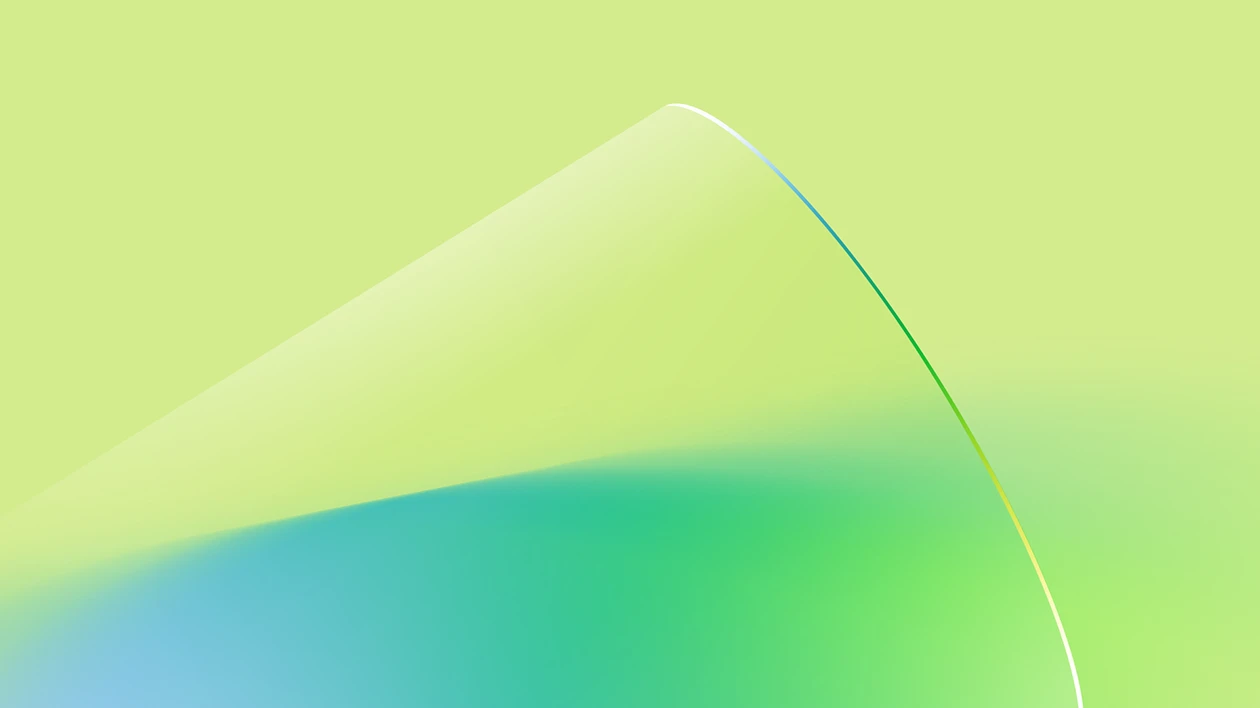 Ilustración abstracta en tonos amarillos, azules y verdes, en degradado
