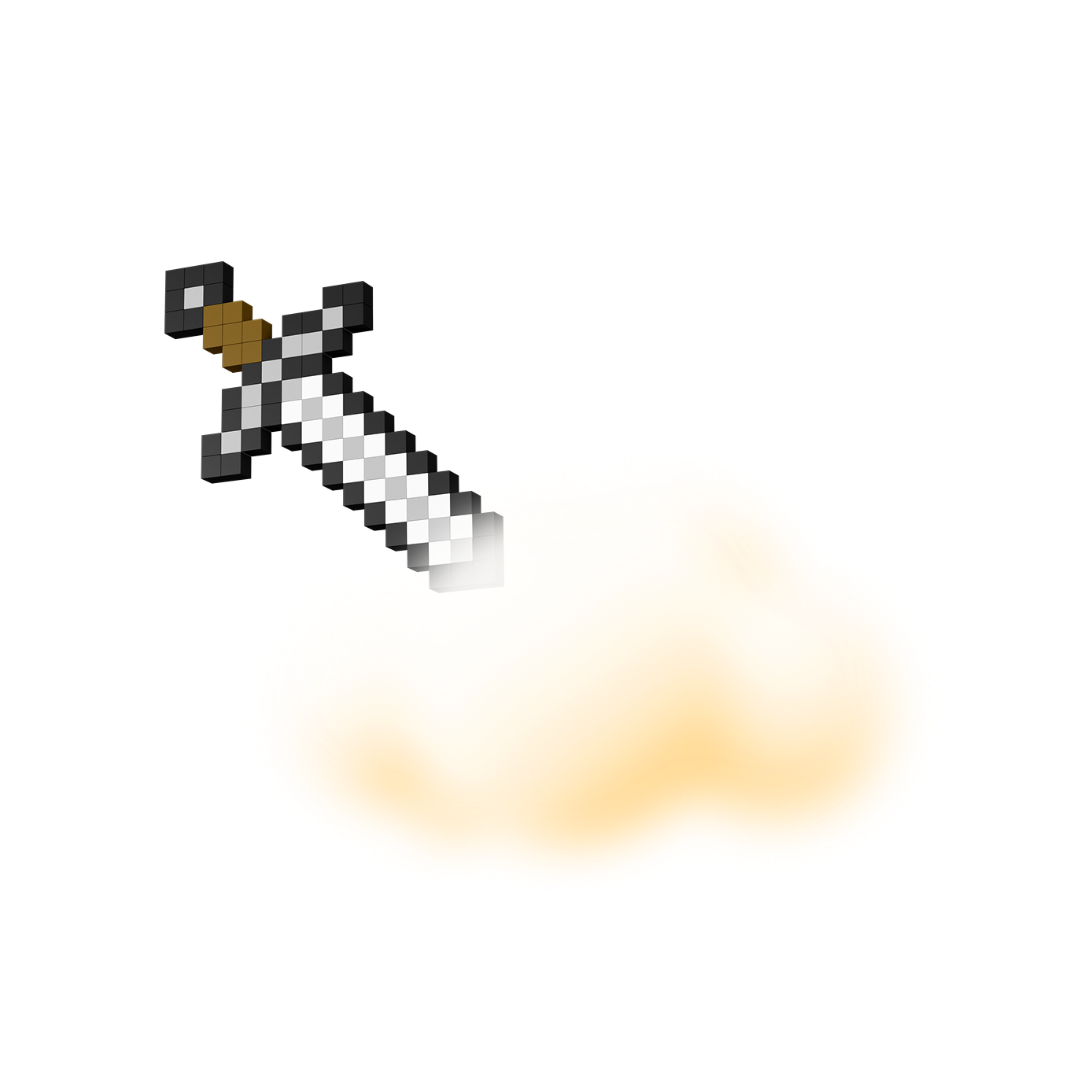 Una espada de Minecraft en una nube