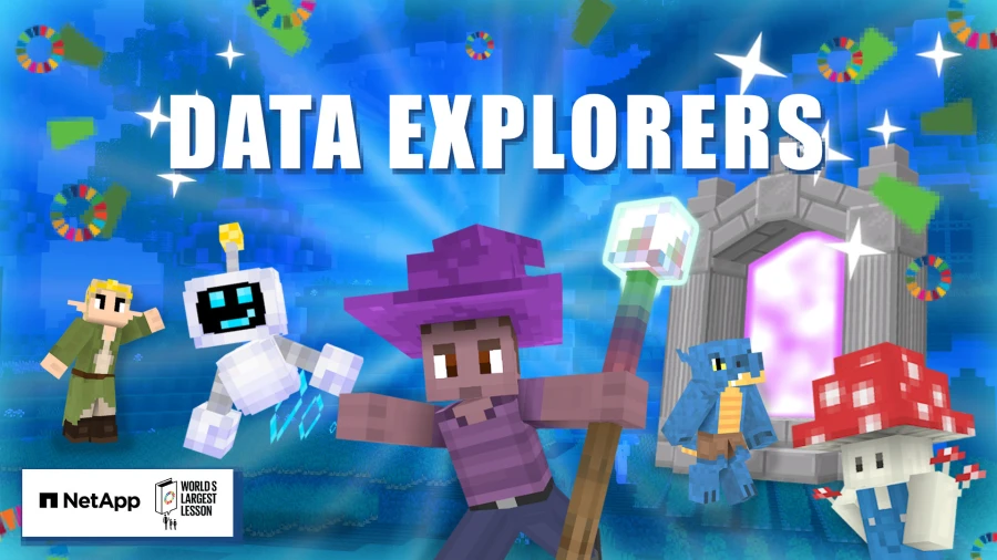 Personajes de un mundo de Minecraft salen de un portal