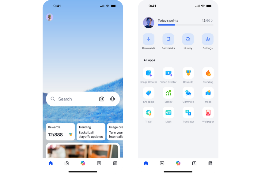 Captura de pantalla de la aplicación Bing Mobile